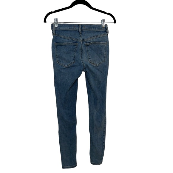 Free People Blue Denim High Rise Long and Lean Jean Skinny Jegging Size 26 Short - Picture 4 of 11